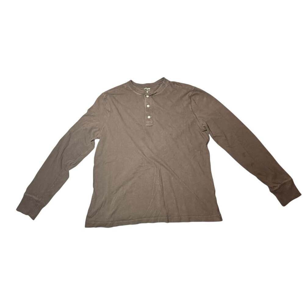J.Crew Long Sleeve Henley Size XL Black Cotton